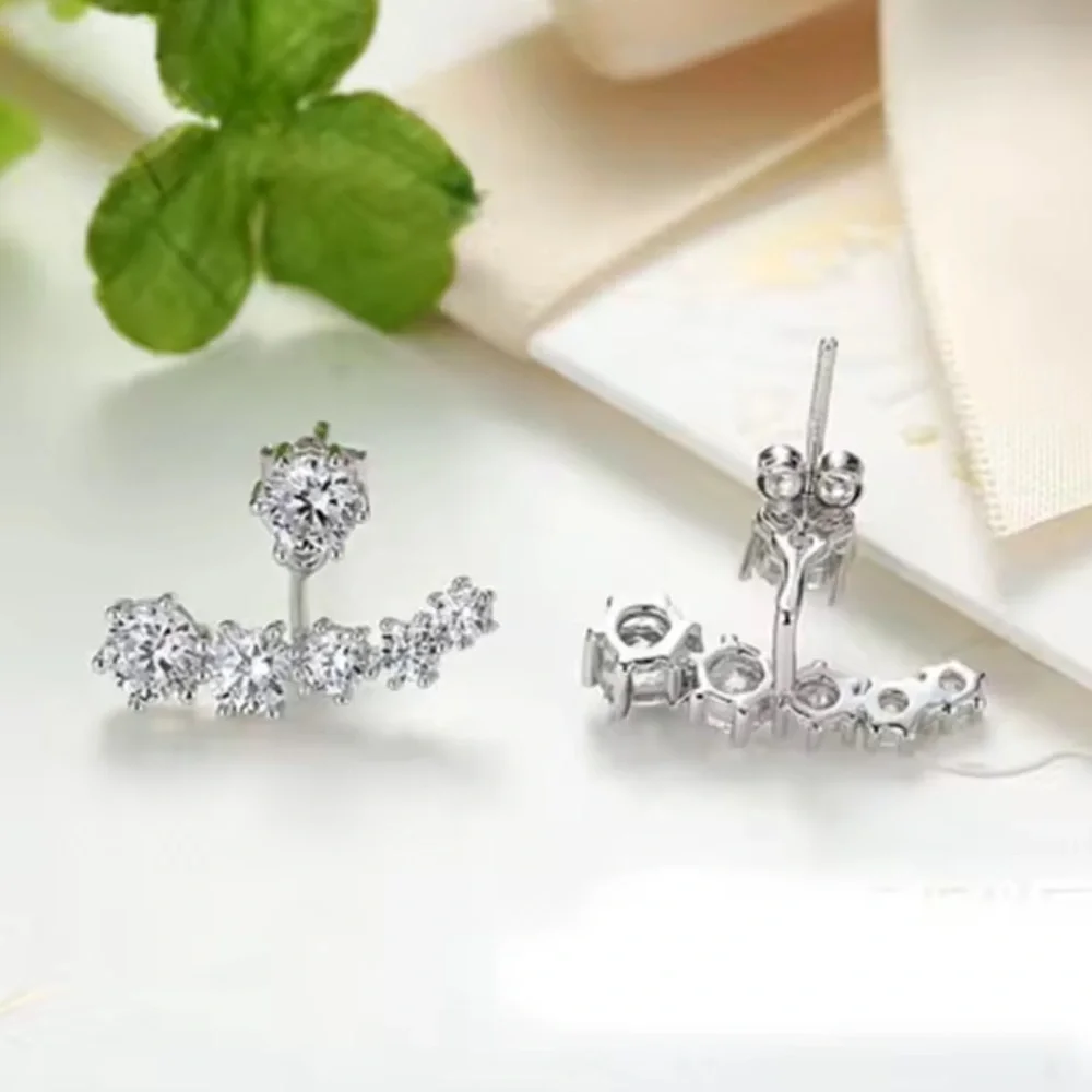 925 Sterling Silver Crystal Climber Earrings